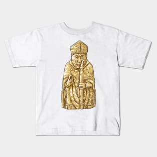 Divine Strategy Unleashed: The Lewis Chessmen Bishop Design Kids T-Shirt